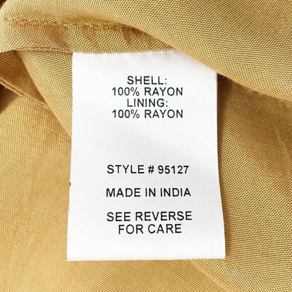 NWT New Friends Colony Maya Tan Chiffon Ruffled Lace-Up Maxi Dress Size Medium - Picture 11 of 13